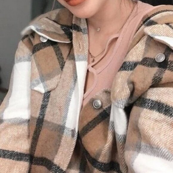 Plaid Flap Pocket detailed button down Overshirt - Picture 11 of 16